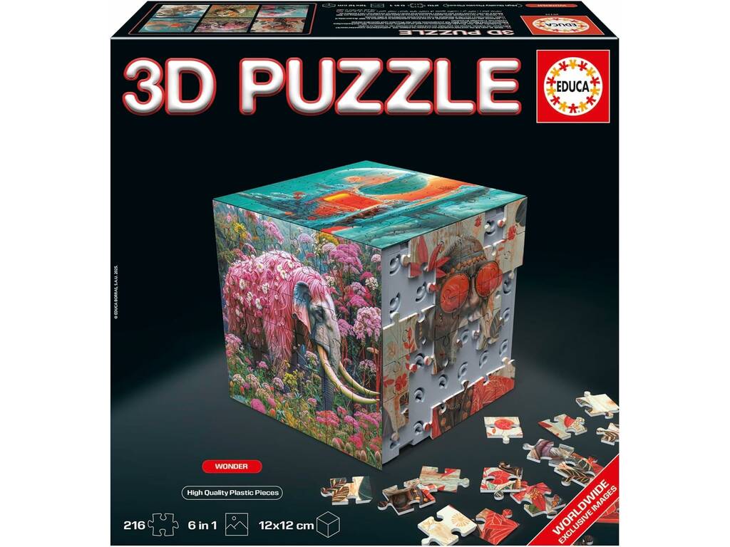 Puzzle 3D Wonder Cube 6 en 1 avec 216 pièces
