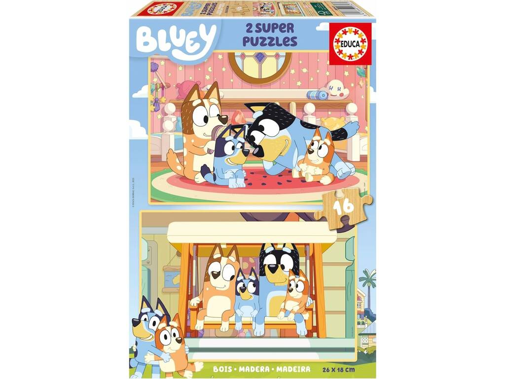 Casse-tête en bois 2X16 Bluey