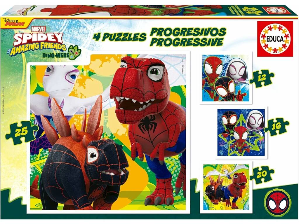 Puzzle progressif 12-16-20-25 Dino Spidey