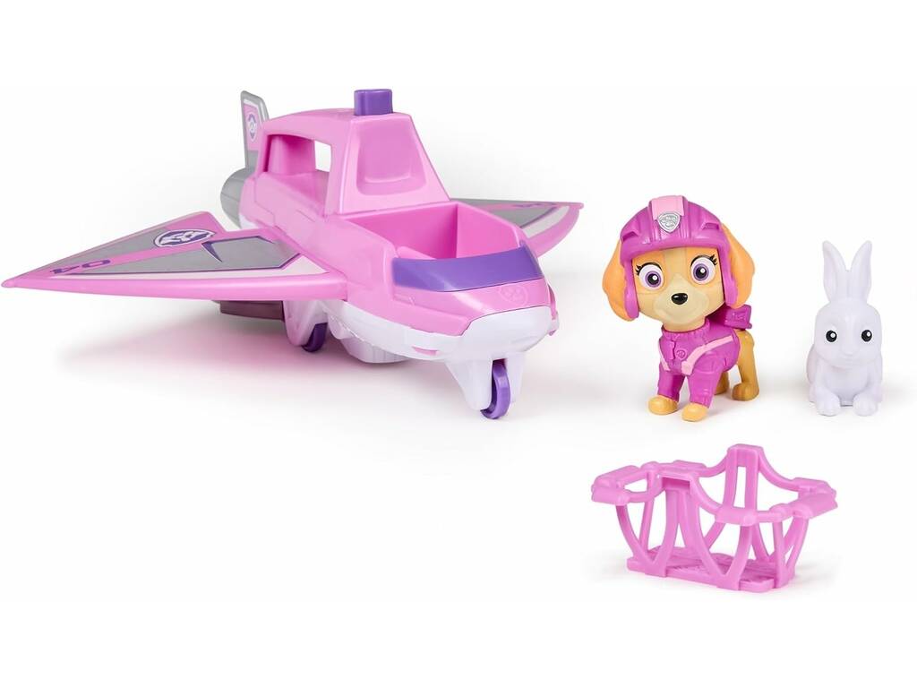 Patrulha Canina Air Rescue Figura Skye com Avião de Heróis e Pince
