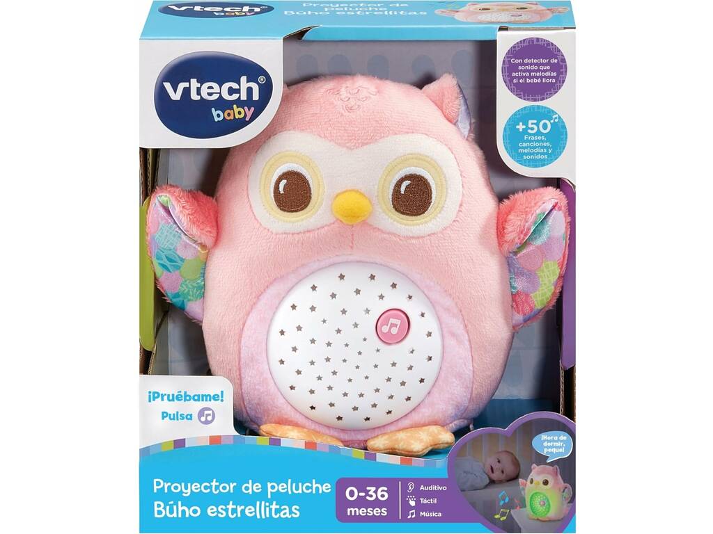 Vtech Baby Projecteur Peluche Chouette Étoiles Roses
