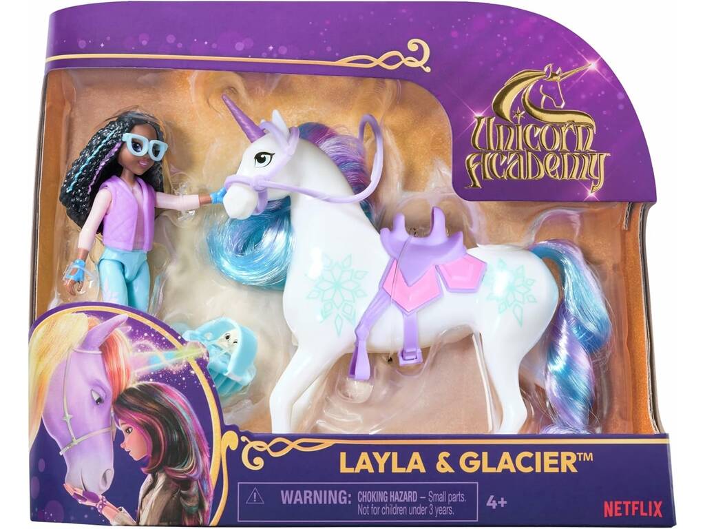 Academia Unicórnio Pack Boneca Layla e Unicórnio Glacier