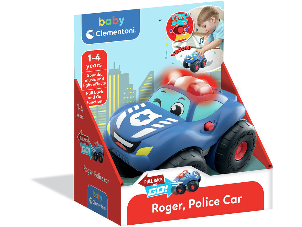 Baby Clementoni Veículo Roger Carro de Polícia com Luz e Sons