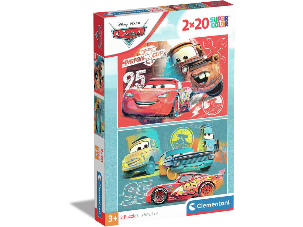 Puzzle Supercolor 2x20 Cars Disney Pixar