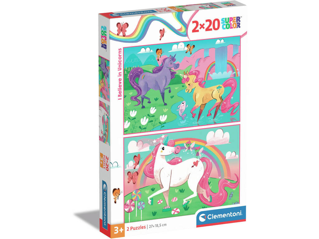 Puzzle Supercolor 2x20 Je crois aux licornes