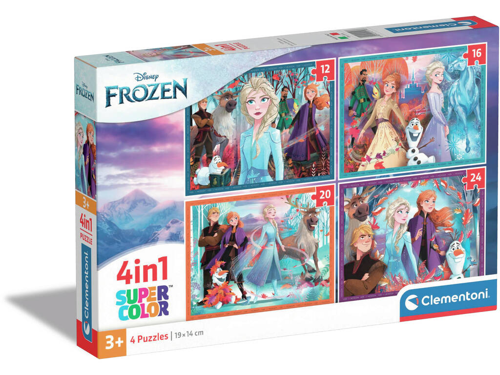 Puzzle Supercolor 4 en 1 La Reine des neiges