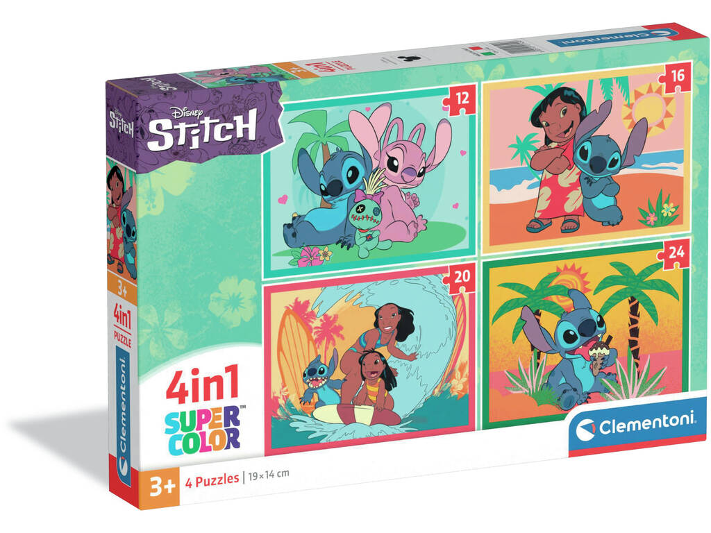 Puzzle Supercolor 4 en 1 Stitch