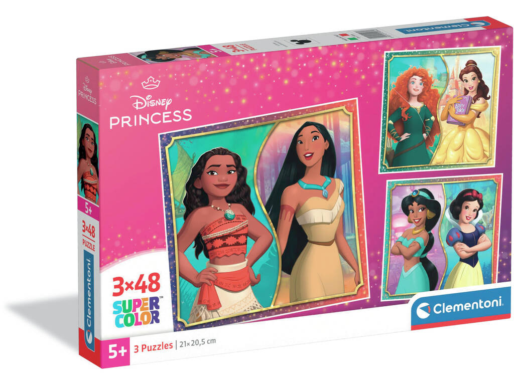 Puzzle Super Color 3x48 Disney Princess