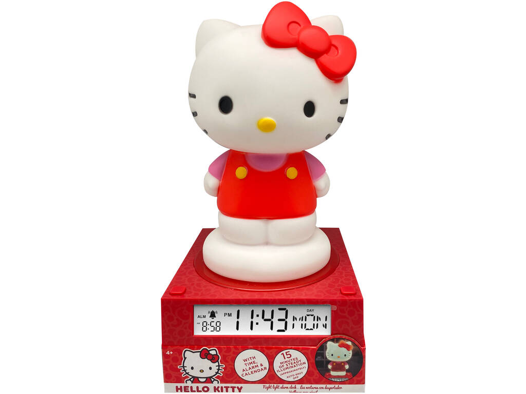 Hello Kitty Relógio Despertador com Luz Noturna