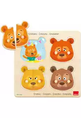 Puzzle en bois Ours Emotions avec 8 pièces