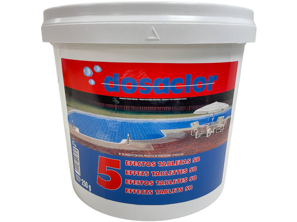 Dosachlor Bucket 5 kg Chlore 5 effets en comprimés de 250 g