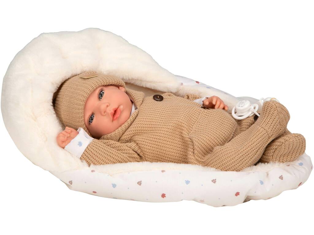 Poupée Reborn Olona de 40 cm avec sac de couchage beige