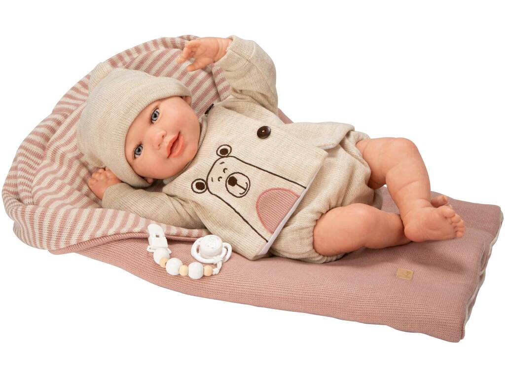 Muñeca Bebé Reborn Lain de 45 Cm con Saco de Dormir
