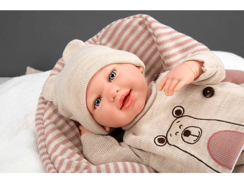 Muñeca Bebé Reborn Lain de 45 Cm con Saco de Dormir