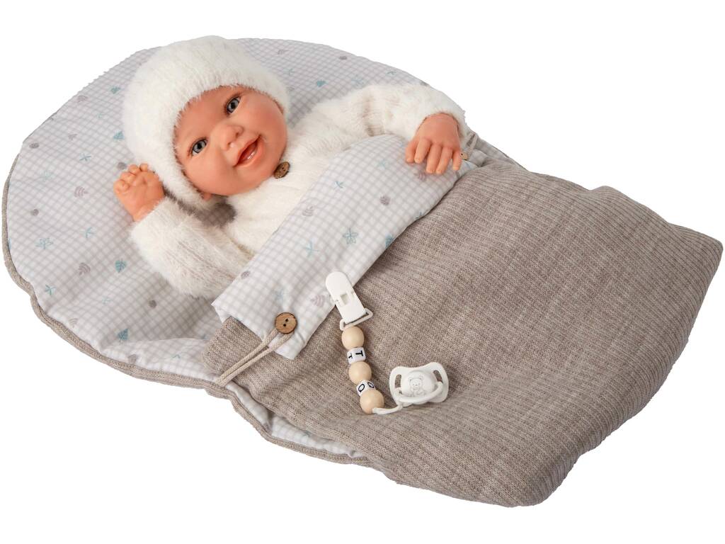 Boneca Bebé Reborn Henar de 45 cm com Canção de Embalar