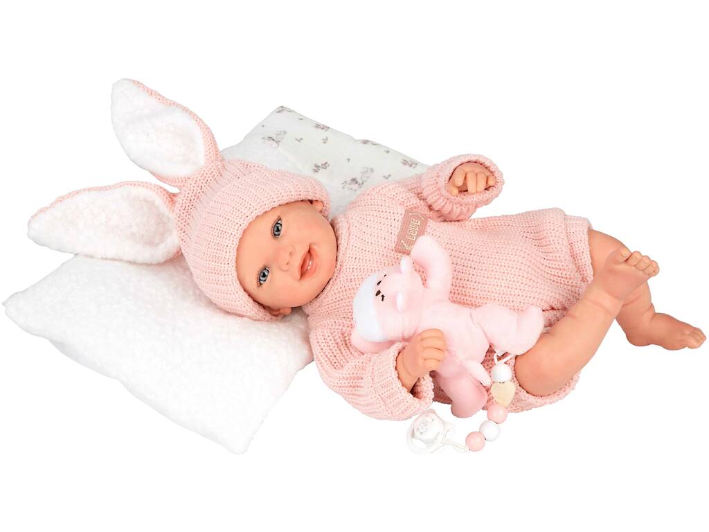 Poupée Reborn Lucia de 45 cm avec coussin et peluche