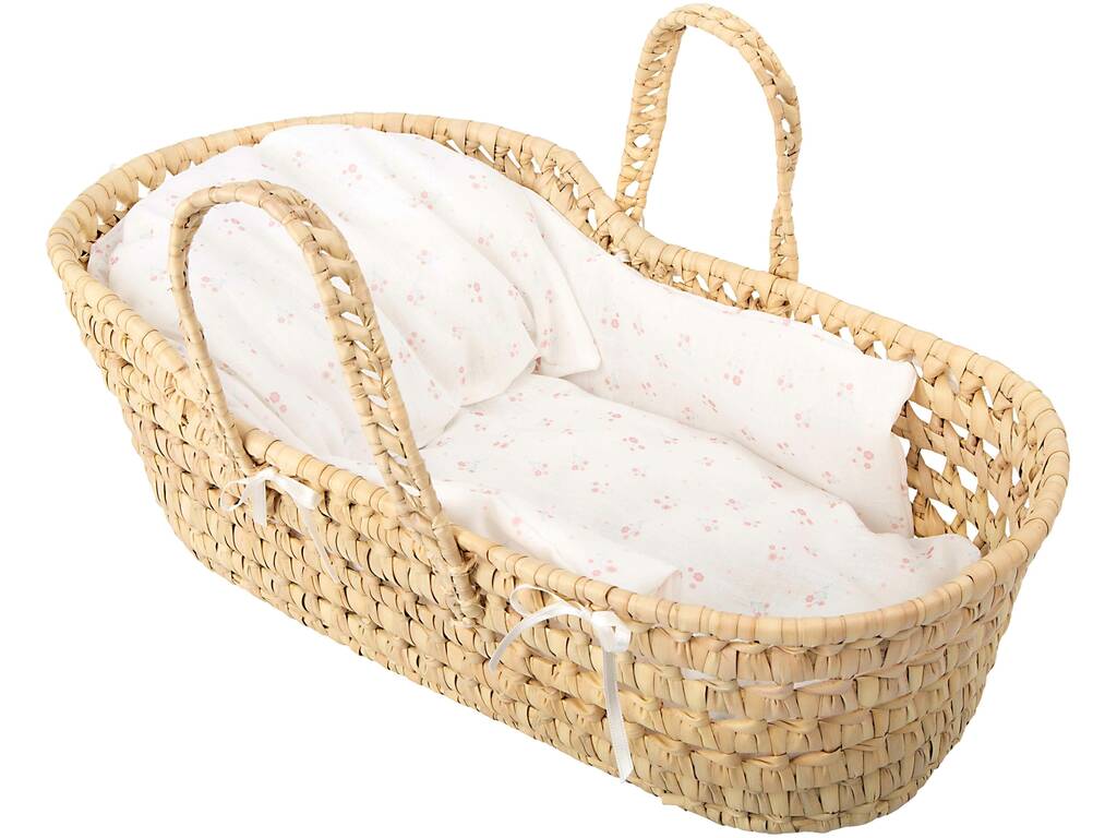 Panier en osier avec deux poignées, protection, matelas et coussin