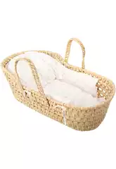 Panier en osier avec deux poignées, protection, matelas et coussin