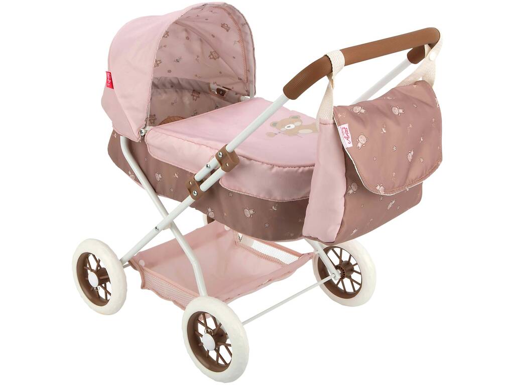 Poussette pour poupées avec capote et sac