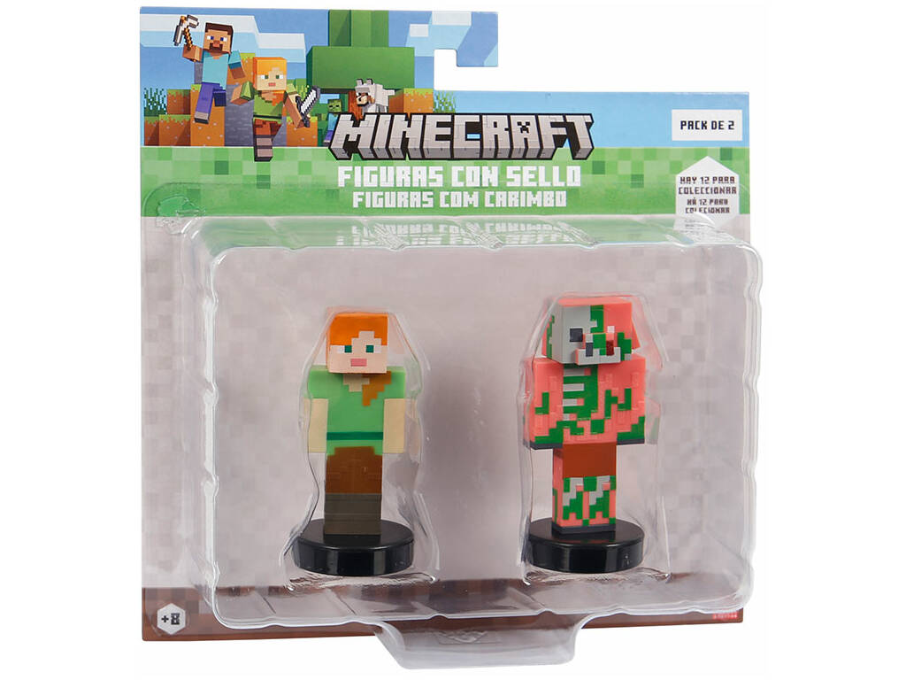 Minecraft 2 paquets de figurines estampillées