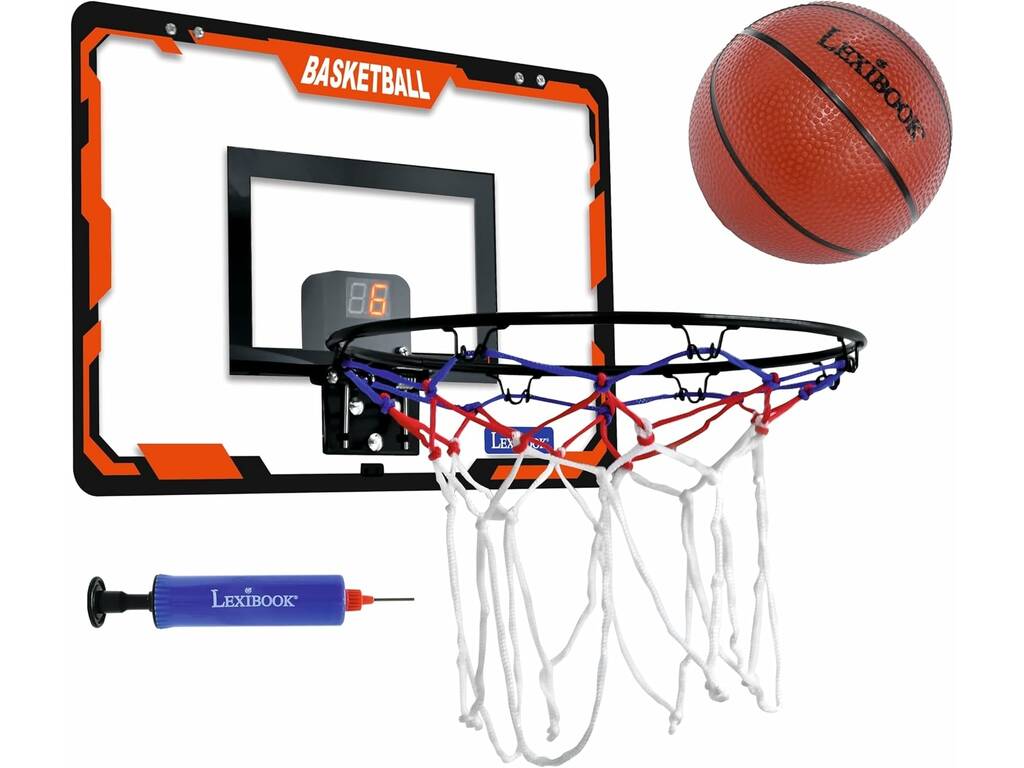 Panier de basket interactif avec compteur de points, effets sonores et ballon
