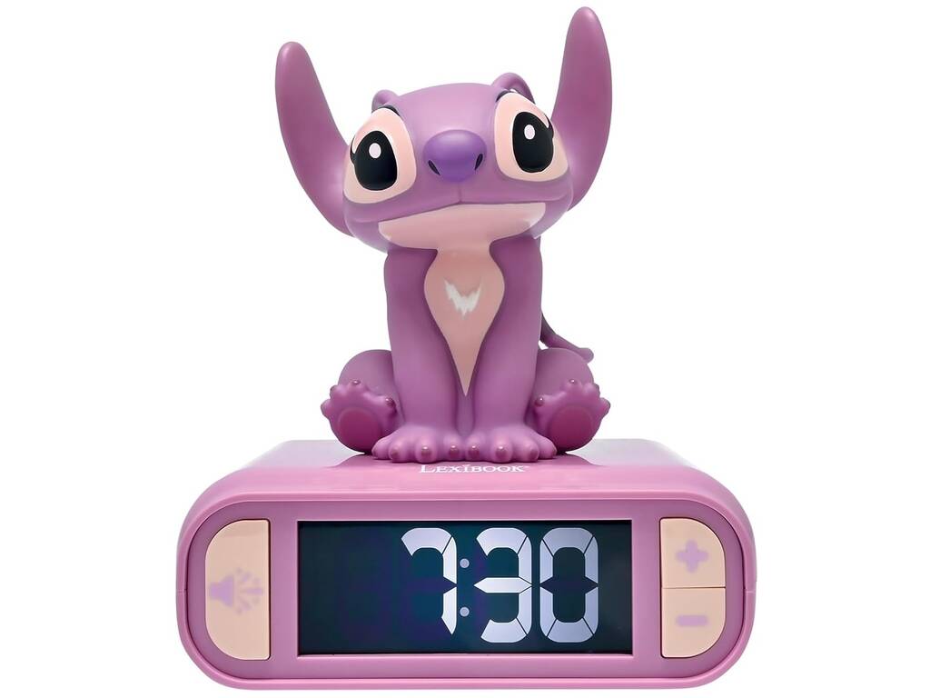 Réveil Ange Disney Stitch 3D avec veilleuse et mélodies