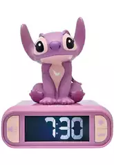 Réveil Ange Disney Stitch 3D avec veilleuse et mélodies