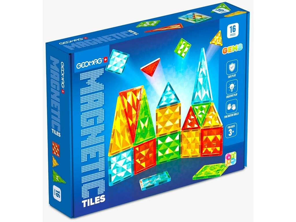 Geomag Magnetics Tiles Gems 16 Pieces