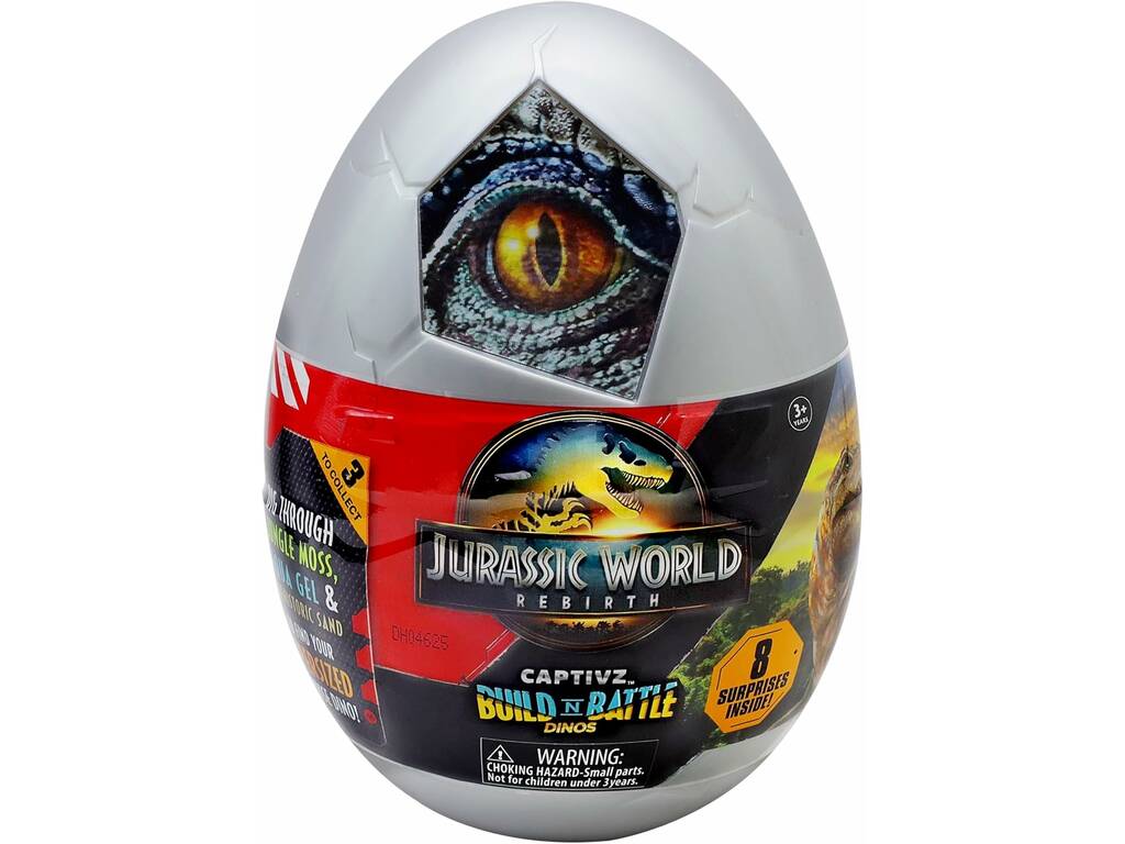 Jurassic World Rebirth Captivz Build And Battle Dinos Huevo avec 8 surprises