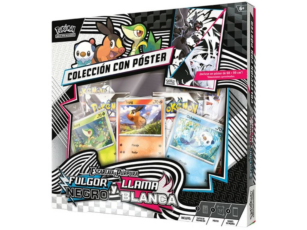 Pokémon TCG Scarlet et Purple Fulgor Black and White Flame Poster Box Collection