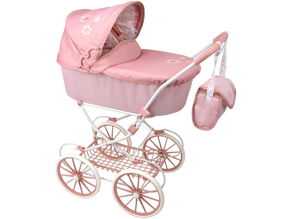 Poussette pour poupées avec capote Elegance et sac