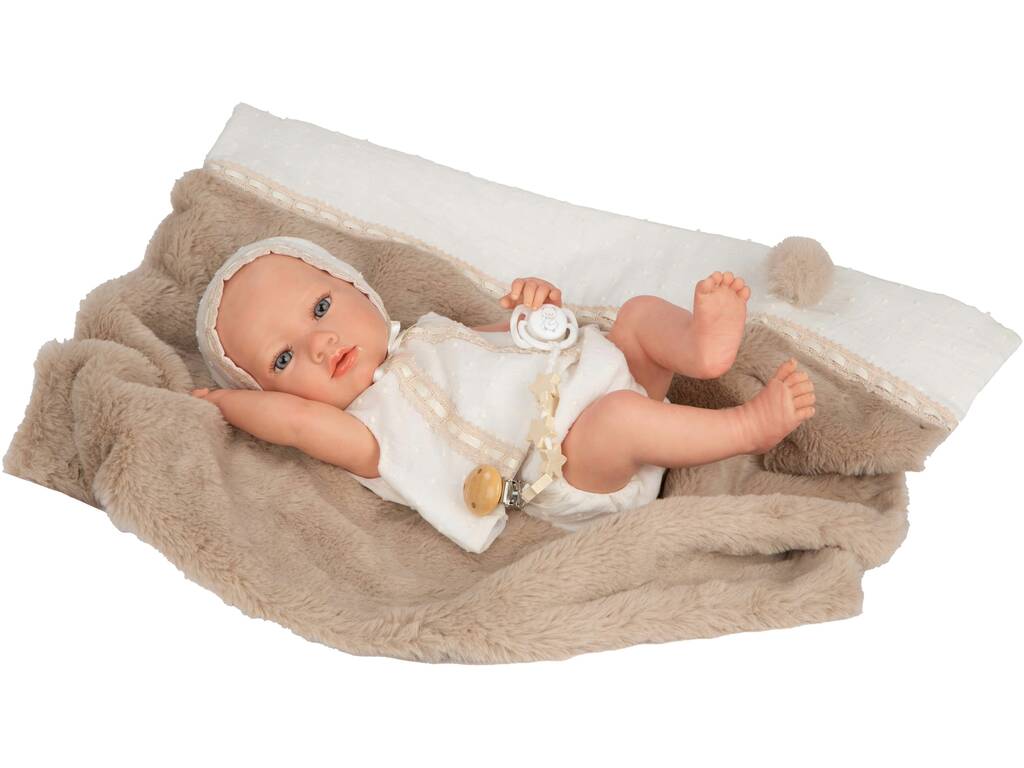 Poupée Reborn Jade de 38 cm avec couverture marron