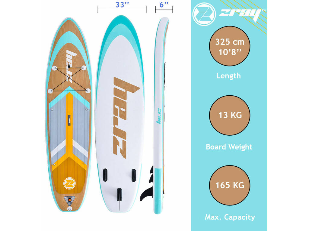 Zray Inflatable Paddleboard SUP Grain 325x84x15 cm