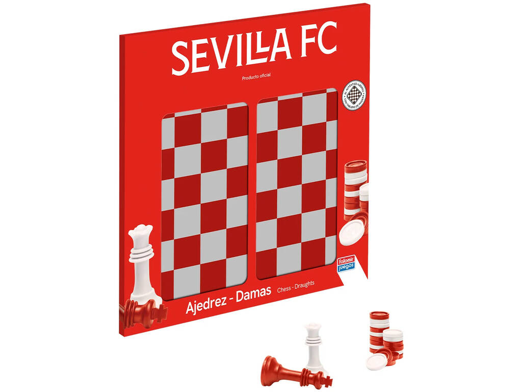 Jeu d'échecs et de dames du FC Séville 40x40 cm
