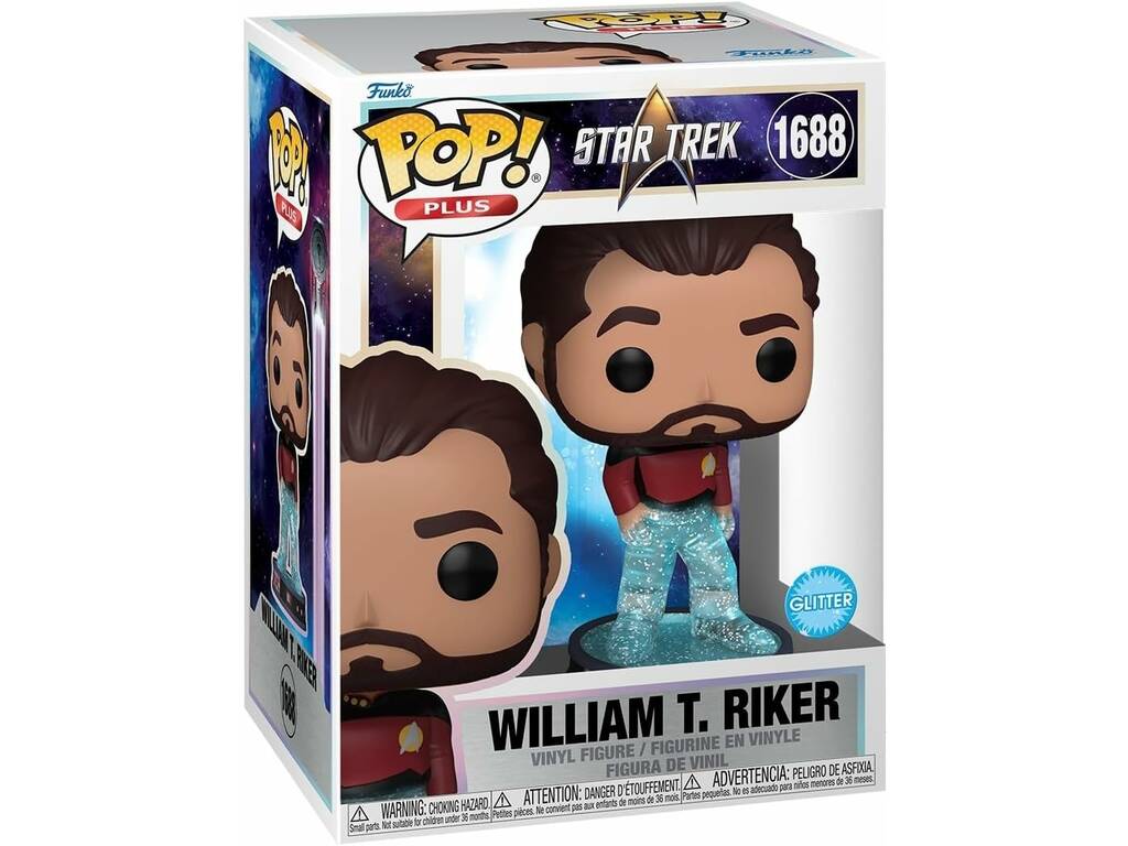 Funko Pop Plus Star Trek The Next Generation William T. Riker Glitter Figure