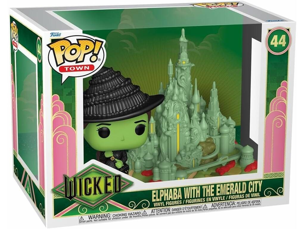 Funko Pop Town Wicked Figura Elphaba con Ciudad Esmeralda