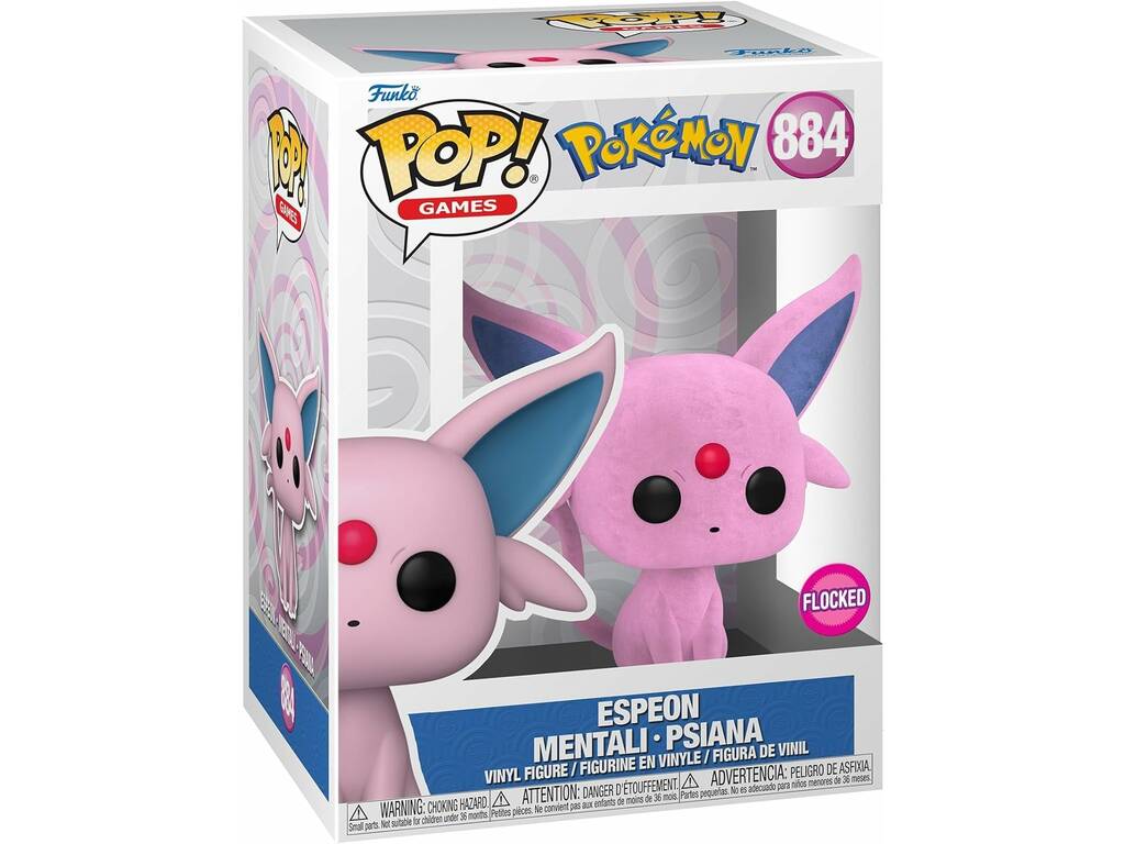 Funko Pop Games Pokémon Figura Espeon Flocked