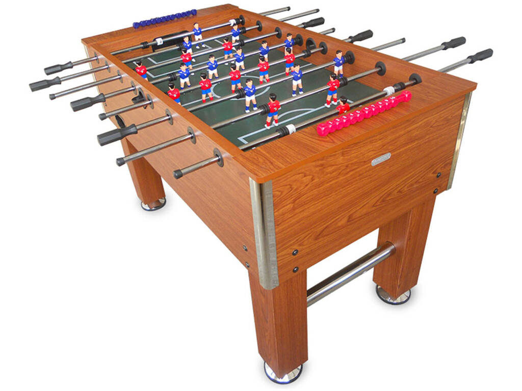 Baby-foot de salon semi-professionnel brun 140x76x88 cm