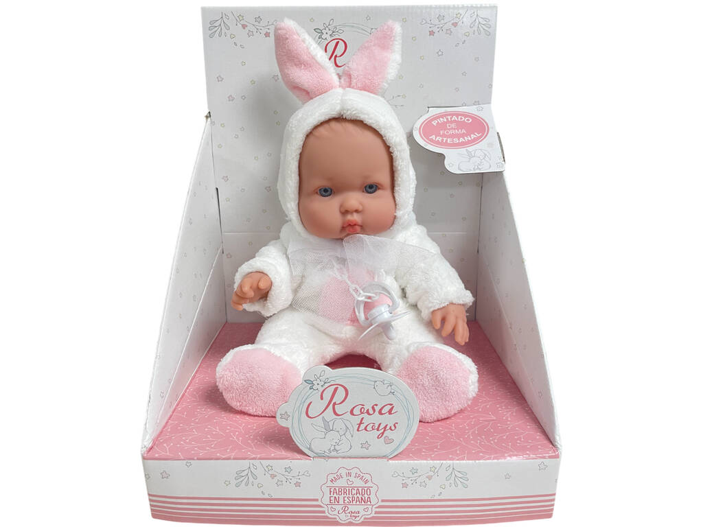 Boneca Bebé Coelhinho de 30 cm com Chupeta