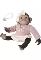 Muñeca Mono Reborn de 35 cm con Jersey Rosa