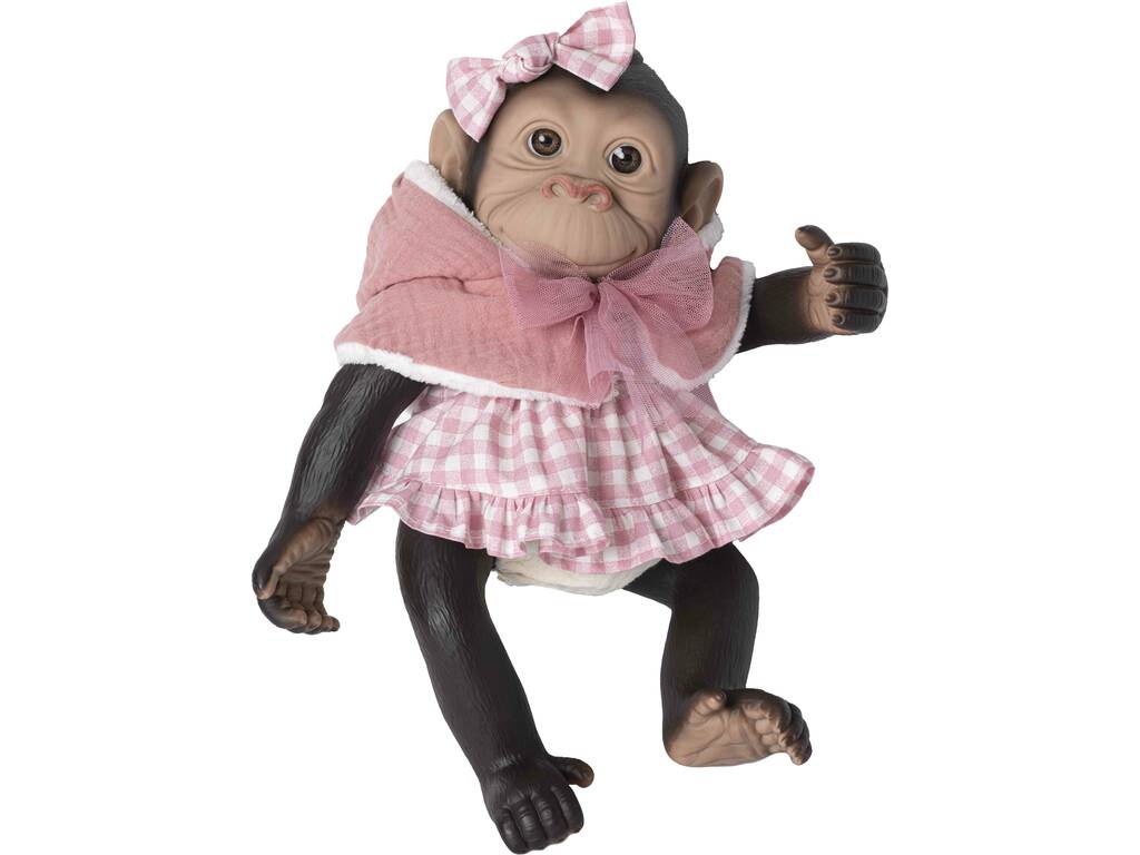 Poupée Reborn Monkey 35 cm avec robe rose