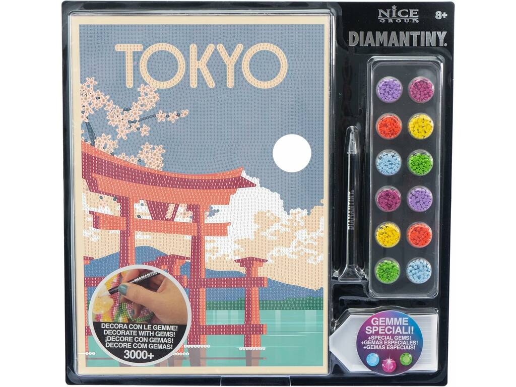 Diamantiny Décorer avec des pierres précieuses Carte postale de Tokyo
