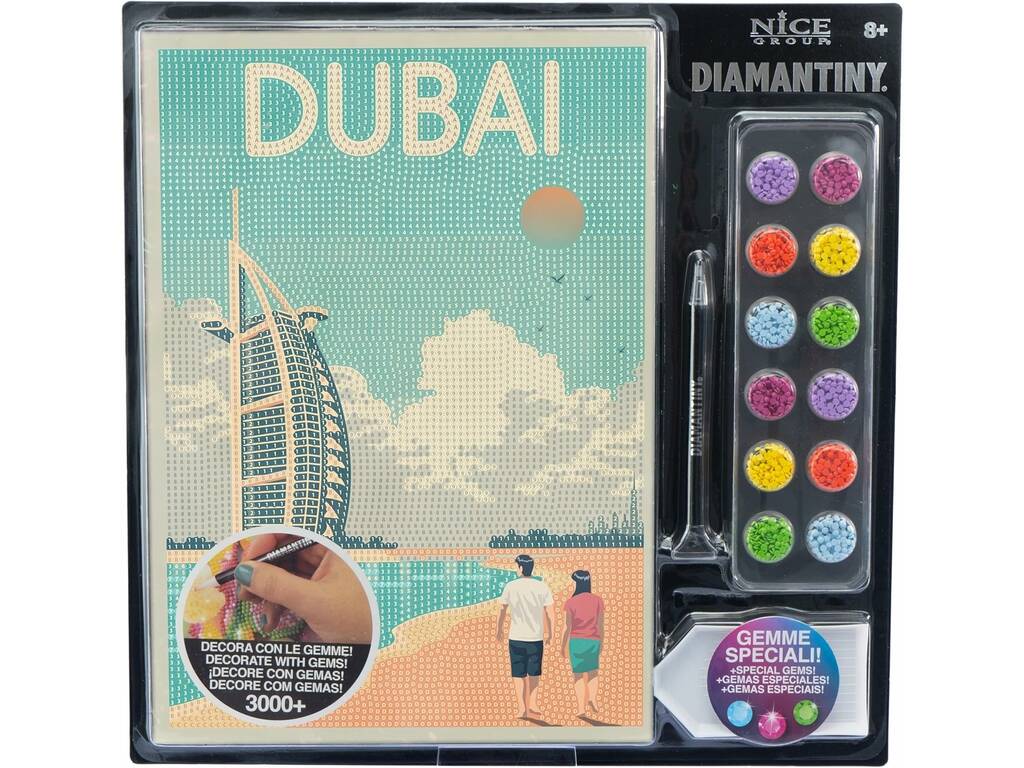 Diamantiny Décorer avec des pierres précieuses Carte postale Dubaï