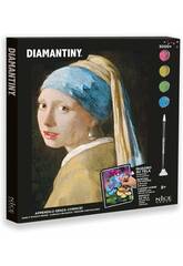 Diamantiny Quadro sobre Tela para decorar com gemas A Jovem da Pérola