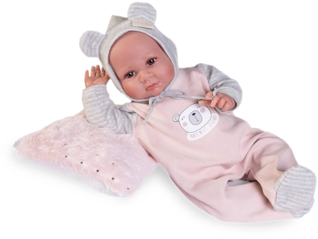 Poupée nouveau-né Luca Glows at Night 42 cm avec coussin