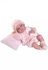 Muñeca Baby Toneta Posturitas de 34 Cm Con Chaleco y Cojín