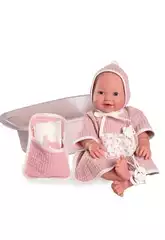 Babypuppe Neugeborene Mia macht Pipi 42 cm mit Badewanne und Zubehör