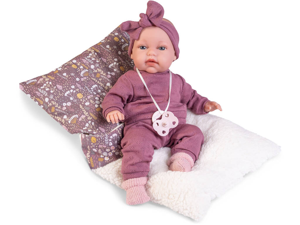 Poupée bébé Toneta Babillage de 34 cm avec lit