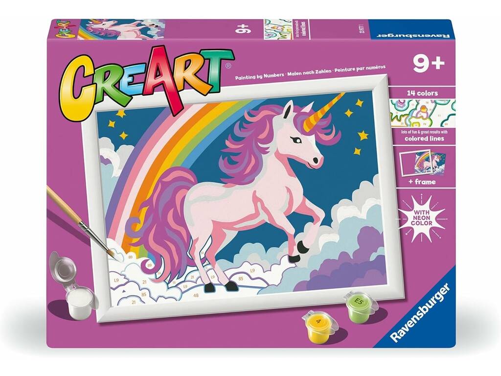 Creart Licorne rose fluo
