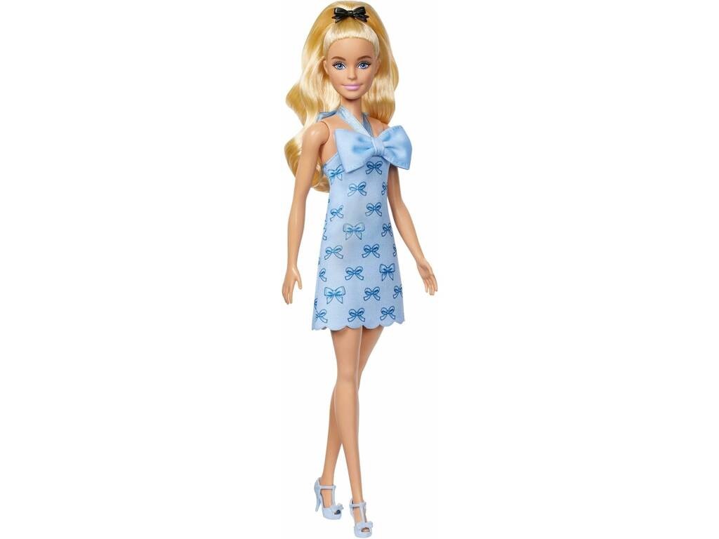 Barbie Poupée Robe bleue avec nœud